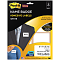 Post-it® Super Sticky Name Badge Labels, 2 1/3" x 3 3/8", White, Pack Of 160 1 thumbnail image