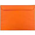 JAM Paper® Booklet Envelopes, 9" x 12", Gummed Seal, 30% Recycled, Orange, Pack Of 25