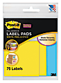 Post-it® Super Sticky Removable Label Pads, 2900-BY, Square, 3" x 3", Assorted Colors, 25 Labels Per Pad, Pack Of 3 Pads 1 thumbnail image