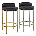 LumiSource Chloe Counter Stools, Black/Gold, Set Of 2 Stools 1 thumbnail image