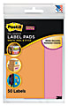 Post-it® Super Sticky Removable Label Pads, 2900-OP, Rectangle, 3" x 4 3/4", Assorted Colors, 25 Labels Per Pad, Pack Of 2 Pads