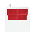 LUX Foil-Lined Invitation Envelopes A4, Peel & Press Closure, White/Red, Pack Of 1,000
