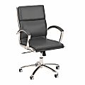 Bush Business Furniture Modelo Bonded Leather Mid-Back Executive Office Chair, Dark Gray, Standard Delivery 1 thumbnail image