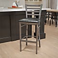 Flash Furniture Ladder-Back Restaurant Bar Stool, Black