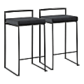 LumiSource Fuji Contemporary Counter Stools, Black, Set Of 2 Stools, B26FUJIBKVBK2 1 thumbnail image