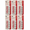 VELCRO® Brand STICKY BACK® Fasteners, Square, 0.88", White, 12 Fasteners Per Pack, Set Of 6 Packs