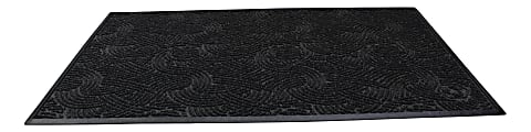 Waterhog Plus Swirl Floor Mat, 36" x 120", Black Smoke