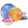 Spice By Tia Mowry Cinnamon Twist 12-Piece Melamine Dinnerware Set, Assorted Colors 1 thumbnail image