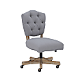 Linon Juliet Fabric Mid-Back Home Office Chair, Gray/Gray Wash