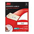 3M™ White Laser Address Labels, 1" x 4", Pack Of 5,000