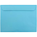 JAM Paper® Booklet Envelopes, 9" x 12", Gummed Seal, 30% Recycled, Blue, Pack Of 25