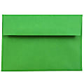 JAM Paper® Booklet Envelopes, #4 Bar (A1), Gummed Seal, 30% Recycled, Dark Green, Pack Of 25
