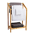 Mind Reader 3-Tier Freestanding Bamboo Drying Rack, 33"H x 11-3/4"W x 20-1/4"D, Brown 1 thumbnail image