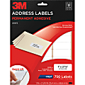 3M™ Address Labels For Inkjet Printers, 3200-A, Rectangle, 1" x 2 5/8", White, Pack Of 750