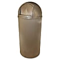 Impact Plastic Bullet Indoor/Outdoor 21-Gallon Receptacle - 21 gal Capacity - Bullet - 40.8" Height x 18.3" Diameter - Plastic, Structural Foam - Beige - 1 Each