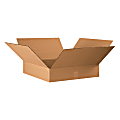 Partners Brand Flat Corrugated Boxes, 22" x 22" x 4", Kraft, Bundle of 10