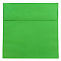 JAM Paper® Color Square Invitation Envelopes, 8 1/2" x 8 1/2", Gummed Seal, 30% Recycled, Green, Pack Of 25