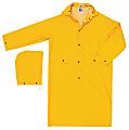 Classic Rain Coat, Detachable Hood, 0.35 mm PVC/Polyester, Yellow, 49 in Large