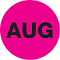 Tape Logic® Pink - "AUG" Months of the Year Labels 1", DL6730, Roll of 500