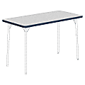 Lorell® Classroom Rectangular Activity Table Top, 48"W x 24"D, Gray Nebula/Navy 1 thumbnail image