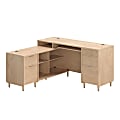 Sauder® Clifford Place 59"W L-Shaped Computer Desk With Keyboard Shelf And Filing Drawer, Natural Maple