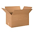Partners Brand Multi-Depth Corrugated Boxes, 24" x 18" x 18", Kraft, Bundle of 15