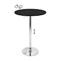 LumiSource Adjustable Bar Table, Silver/Black