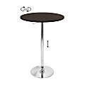 LumiSource Adjustable Bar Table, Silver/Brown