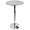 LumiSource Bistro Bar Table, Silver