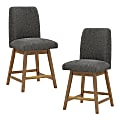 Office Star Finley Counter Height Swivel Stools, Charcoal/Med Oak, 26", Set Of 2 Stools 1 thumbnail image