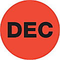 Tape Logic® Red - "DEC" Months of the Year Labels 2", DL6748, Roll of 500