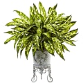 Nearly Natrual Aglaonema 24”H Artificial Plant With Metal Planter, 24”H x 22”W x 17”D, Green 1 thumbnail image