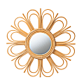 bali & pari Sakura Modern Bohemian Round Wall Mirror, 23-1/4”H x 23-1/4”W x 1-1/4”D, Natural Brown 1 thumbnail image