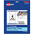 Avery® Glossy Permanent Labels With Sure Feed®, 94241-CGF50, Rectangle, 2" x 5", Clear, Pack Of 200