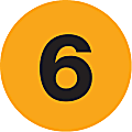 Tape Logic® Fluorescent Orange - "6" Number Labels 1", DL6756, Roll of 500 1 thumbnail image
