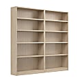 Bush Furniture 72"H Universal Tall 5 Shelf Bookcase - Set of 2, Natural Elm, Standard Delivery