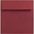 JAM Paper® Color Square Invitation Envelopes, 6" x 6", Gummed Seal, Dark Red, Pack Of 25
