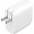 Belkin Dual USB-C Wall Charger w/PPS 60W for Apple iPhone, Galaxy, Google - Compatible w/USB-C to Lightning & USB-C - 60 W - 120 V AC, 230 V AC Input - 5 V DC/3 A, 9 V DC, 12 V DC, 15 V DC, 20 V DC, 3.3 V DC, 11 V DC Output - White