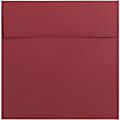 JAM Paper® Color Square Invitation Envelopes, 8 1/2" x 8 1/2", Gummed Seal, Dark Red, Pack Of 25 1 thumbnail image