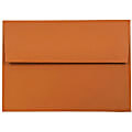 JAM Paper® Booklet Envelopes, #4 Bar (A1), Gummed Seal, Dark Orange, Pack Of 25