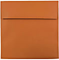 JAM Paper® Color Square Invitation Envelopes, 8 1/2" x 8 1/2", Gummed Seal, Dark Orange, Pack Of 25
