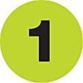 Tape Logic® Fluorescent Green - "1" Number Labels 2", DL6769, Roll of 500 1 thumbnail image