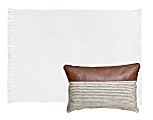 Realspace™ Pillow And Blanket Set, Brown/Gray 1 thumbnail image