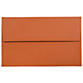 JAM Paper® Booklet Invitation Envelopes, A10, Gummed Seal, Dark Orange, Pack Of 25