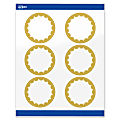 Avery® Print-To-The-Edge Labels With Sure Feed® Technology, S00-DK0-PRWGP10, Round, 3", Glossy White, Preprinted Gold Dots Edge Design, Pack Of 60 1 thumbnail image