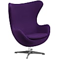 Flash Furniture Fabric Swivel Egg Chair With Tilt Lock, Purple/Gray