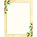 Great Papers! Falling Holly Holiday Letterhead, 8.5" x 11", Inkjet and Laser Printer Compatible, 80 count