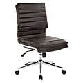 Office Star™ Pro-Line II™ SPX Armless Bonded Leather Mid-Back Chair, Espresso/Chrome