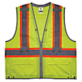 Ergodyne GloWear 8231TV Hi-Vis Tool Tethering Safety Vest, Type R, Class 2, 2X/3X, Lime