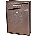 Mail Boss Locking Security Drop Box, 16 1/4"H x 11 1/4"W x 4 3/4"D, Bronze